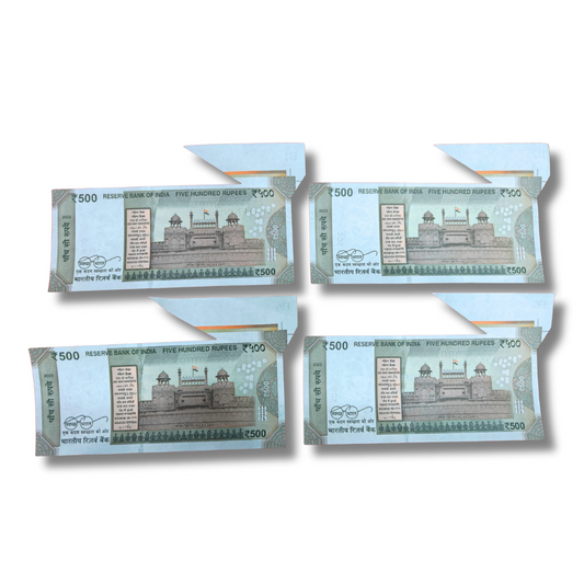 Rs 500 Error Note 4 Piece Sheet Misprint