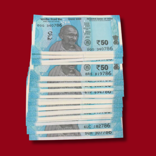 Rs 50 ending 786 holy bismillah number 10 pis lot collectible