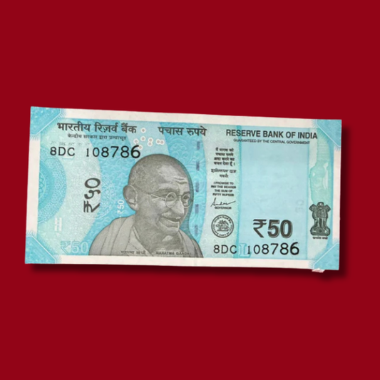 Rs 50 note 108786 holy 108 plus bismillah number collectible