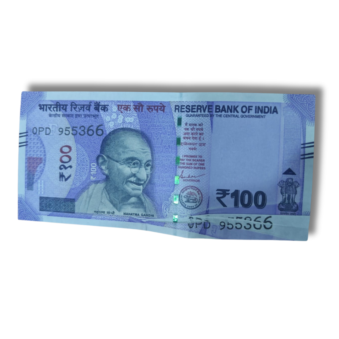 Rs 100 Error Note Misprint Error UNC Condition