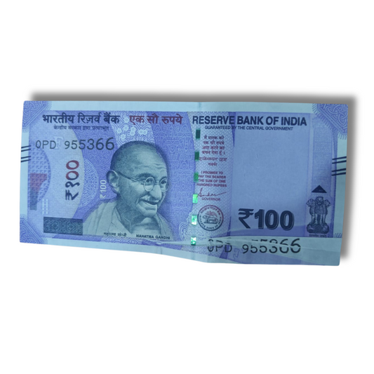 Rs 100 Error Note Misprint Error UNC Condition