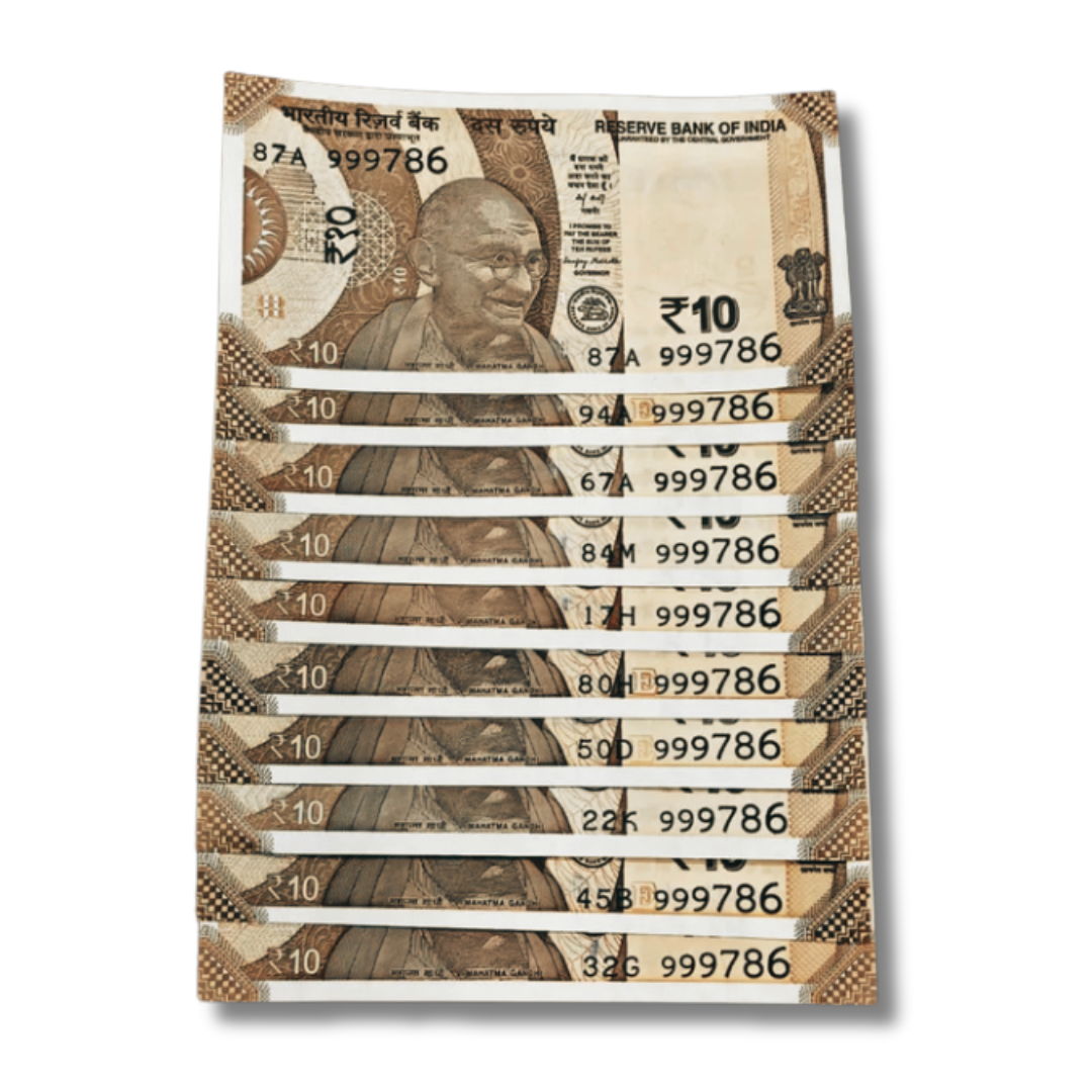 Rs 10 starting 999 ending 786 holy bismillah no each note 400 rare