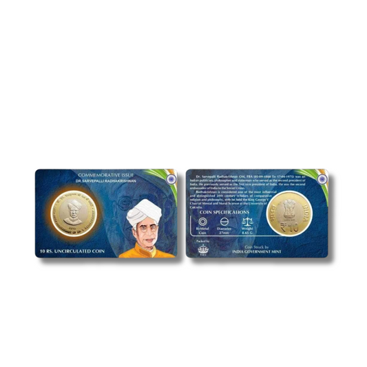 ₹10 Commemorative Coin Card – Dr. Sarvepalli Radhakrishnan