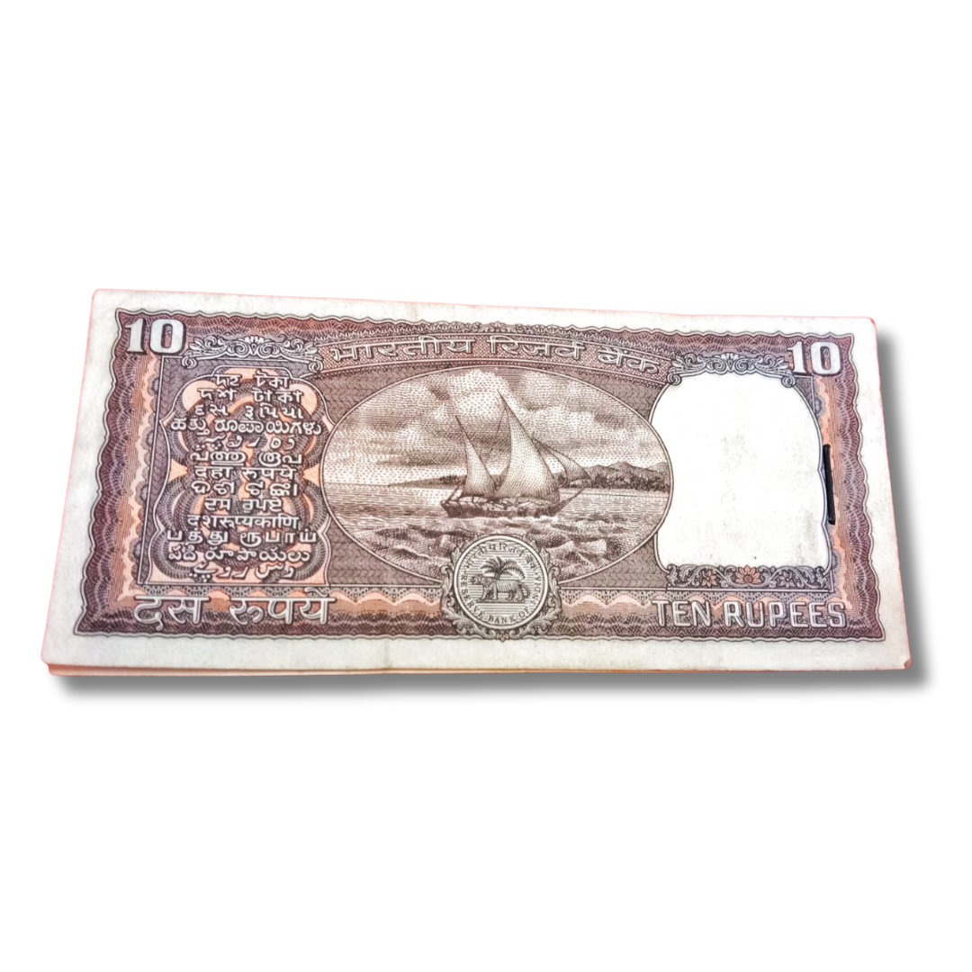 Rs 10 old black boat 80 notes serial packet with 687 number unc rn malhotra sign