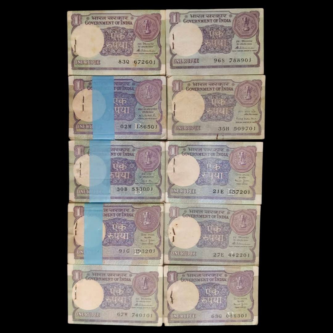 Rs 1 Small Coin 10 packet All Rare Governor Serial 10 Packat Rare 1000 Note