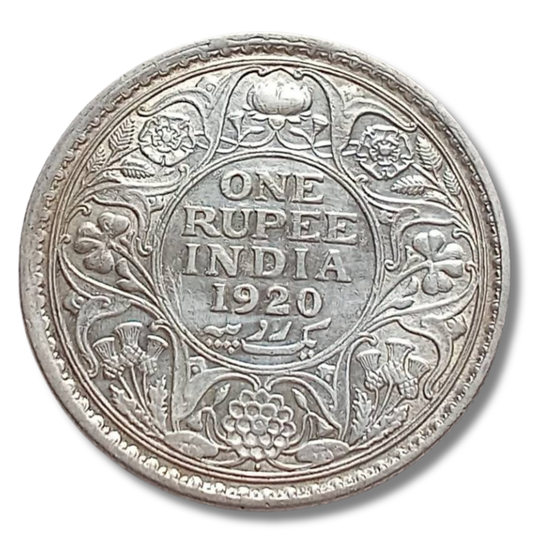 Rs 1 Coin One Rupee 1920 George V King  Good Condition As Per Image