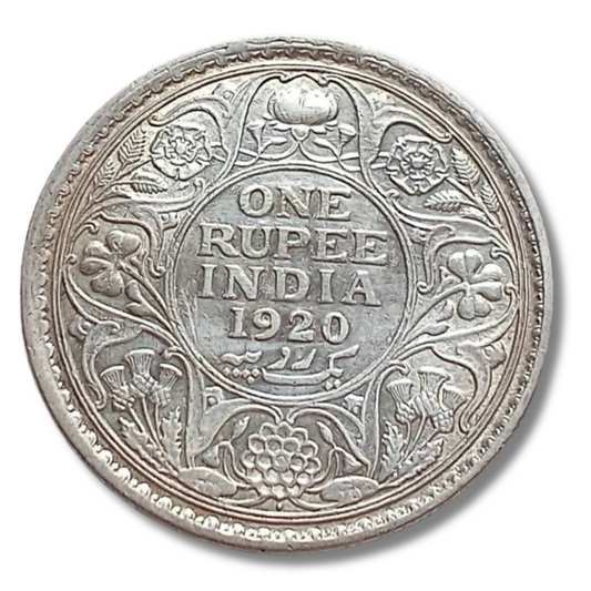 Rs 1 Coin One Rupee 1920 George V King  Good Condition As Per Image
