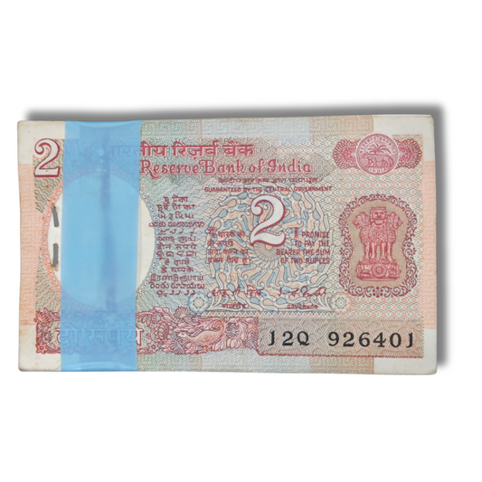 Rs 2 Note Packet Satellite  Fresh Note Packet 100 Notes Governor I.G Patel