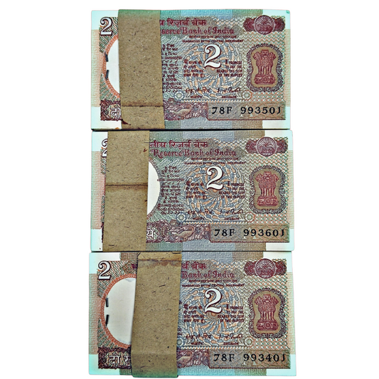 Extremely rare 2rs setelight fresh note 3kt same prifix (78F 786)401 501 601 governor name IG patel gem unc condition