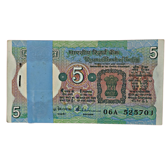 Rs 5 fresh bank note tractor issue governor name s vankitraman  525701 ending 786 including gem unc condition