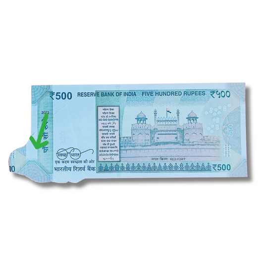 Rs 500 Bank Note – Serial 507500 – Extra Paper Error – Governor Shaktikanta Das
