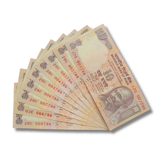 Rs 10 old set 001786 to 009786 governor raghu ram rajan unc condition