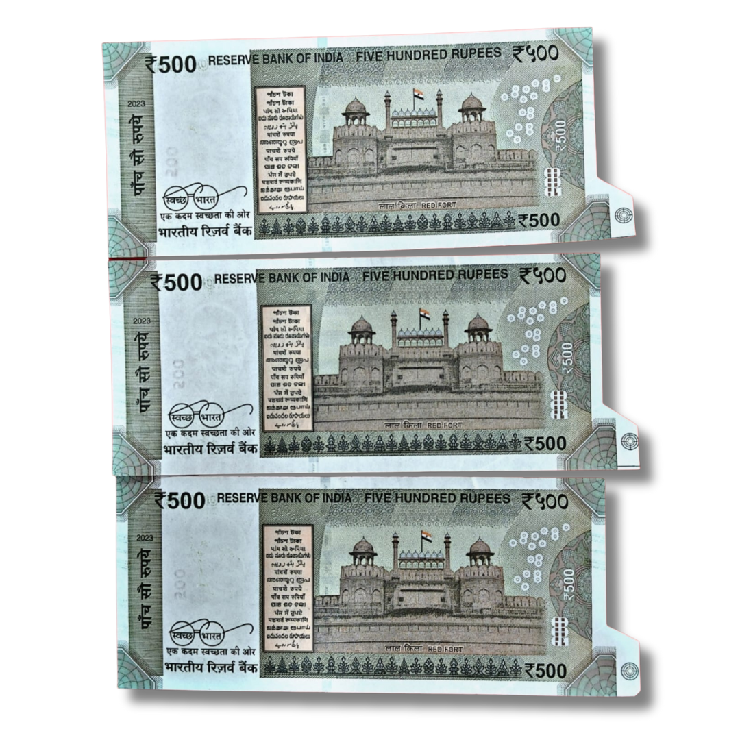 Rs 500 Indian Bank Note – Extra Paper Error Below Right Side