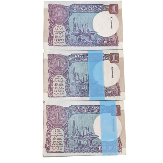 Rs 1 Note Old Fresh Packet 3 same packet 1989 year Gopi k Arora