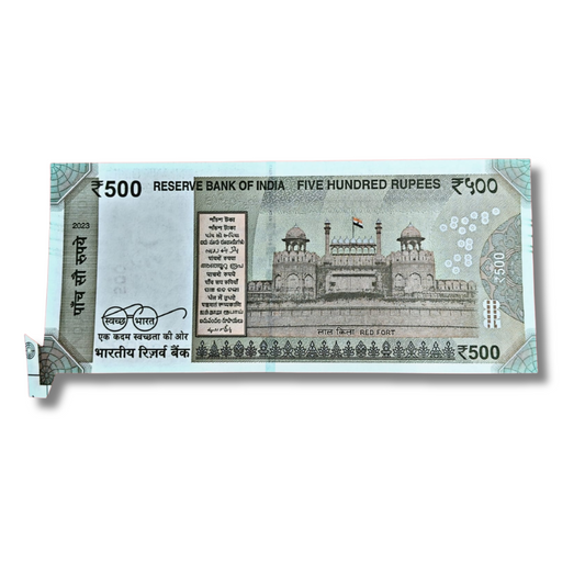 Rs 500 Indian Bank Note – Extra Paper Error Right Side Below Year 2023