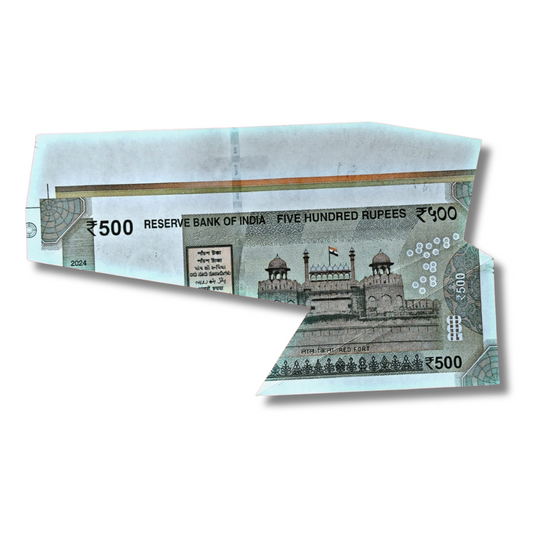 Rs 500 Indian Bank Note – Huge Extra Cutting Error