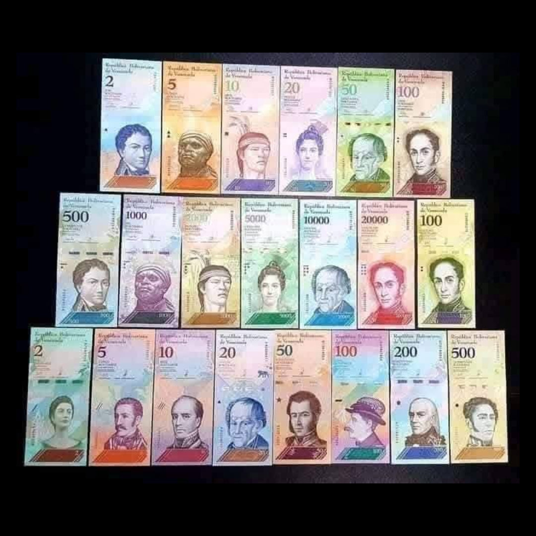 Venezuela Bolivares Complete Set - All 22 Different Currency Notes Collection - Collection Bazzar