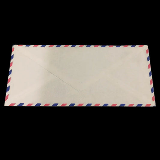 Vintage Air Mail Envelope - Classic Red White Blue Striped Border Design - Collection Bazzar