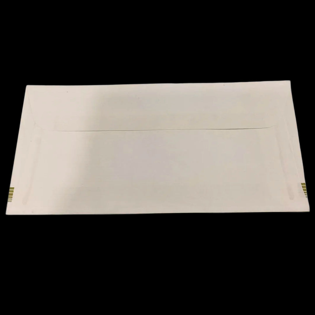 Vintage Air Mail Envelope with Eagle Emblem - Gold Striped Aerogramme - Collection Bazzar