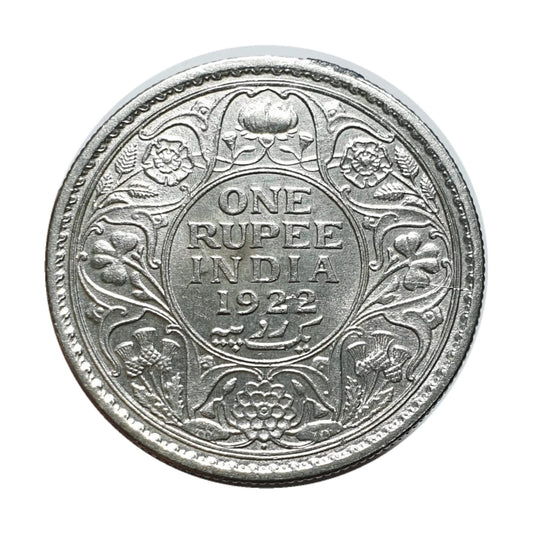 Rs 1 Coin George V King  Silver Rupee 1922 Rare Extra Fine Condition Collectable Item