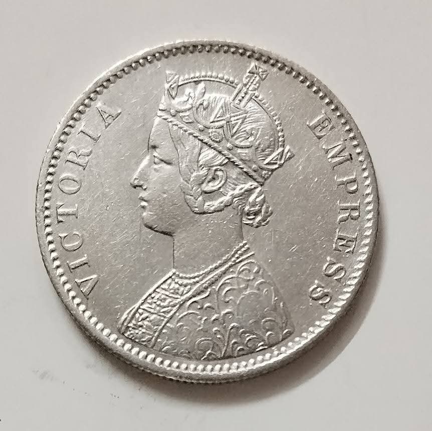 Rs 1 Coin One Rupee 1887 Queen Victoria Empress Good Condition As Per Image