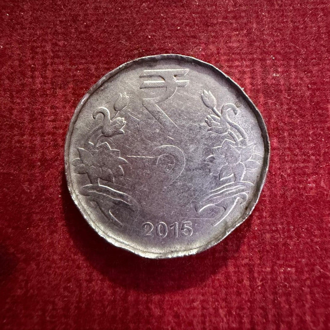 Rs 2 Coin Error & Misprint Thick Border Extra Metal 2018 Rare