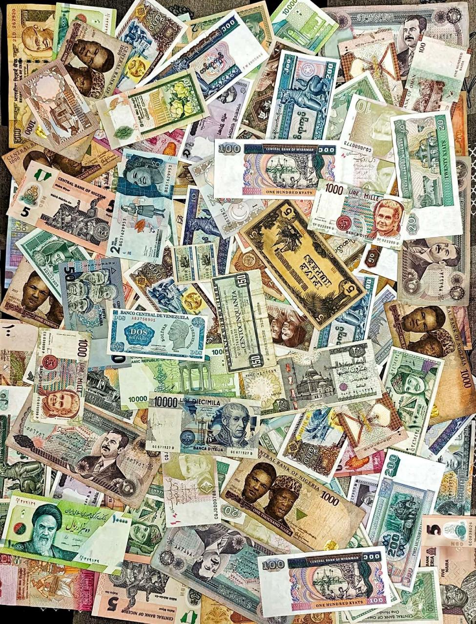 World Currency OF 100 Different Currency Foriegn Notes Rare