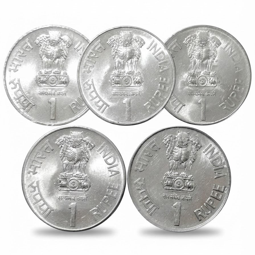 Rs 1 Coin Saint Dnyaneshwar 5 Coin Set Mix Mint Given Rare