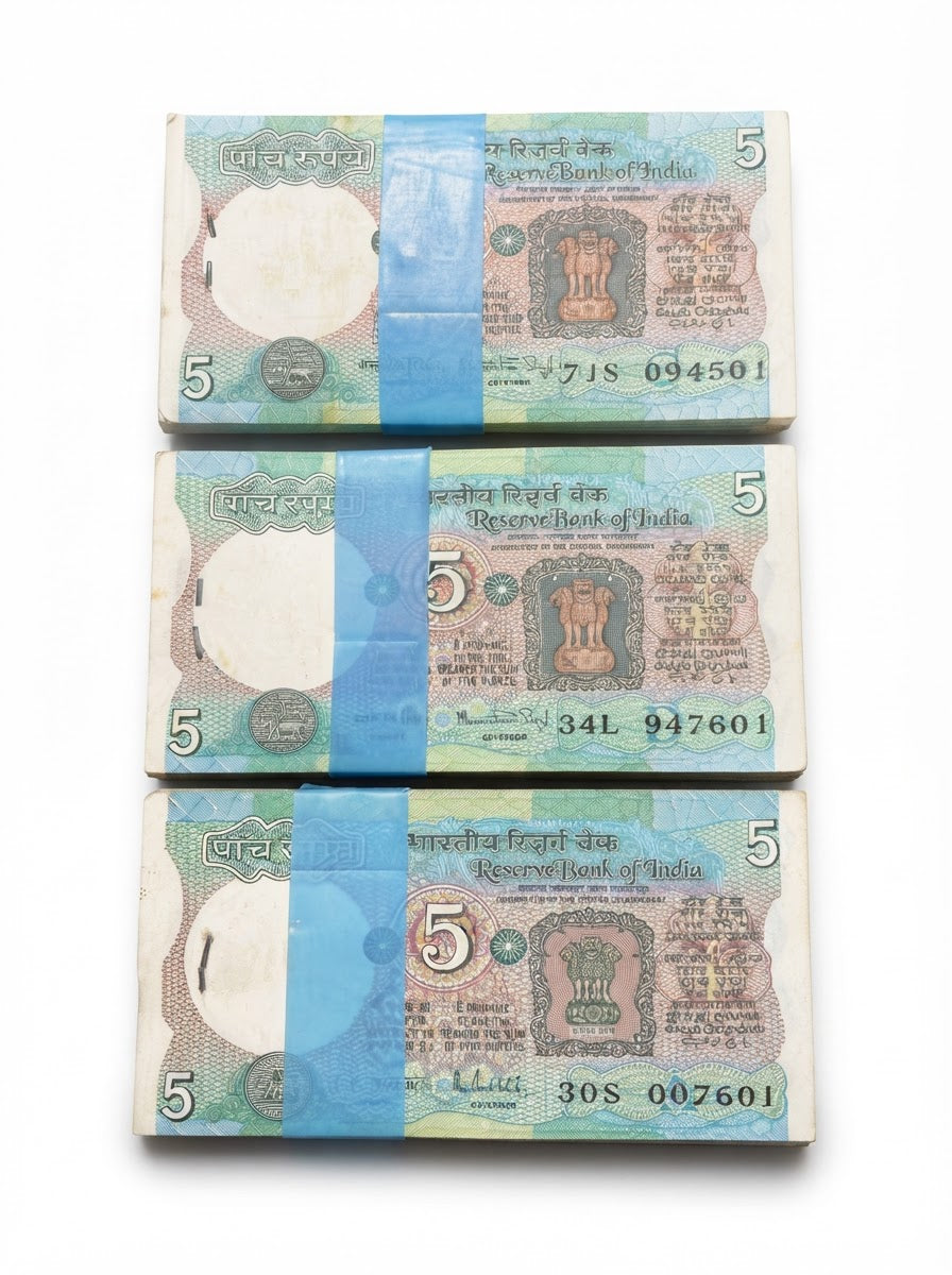 Rs 5 Tractor Packet 3 PCS Manmohan Singh 007 Lower Number
