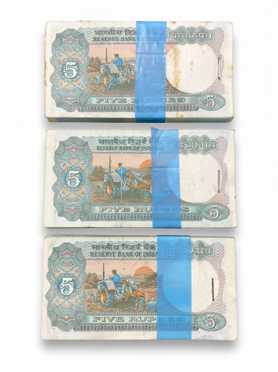 Rs 5 Tractor Packet 3 PCS Manmohan Singh 007 Lower Number