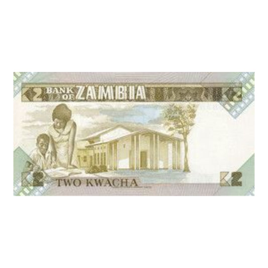 Zambia 2 Kwacha On Back portrait of President Kenneth Kaunda - Collection Bazzar
