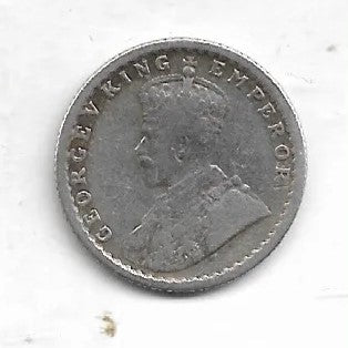 Quarter Rupee 1/4 Silver Coin 1918 George V King Emperor Rare