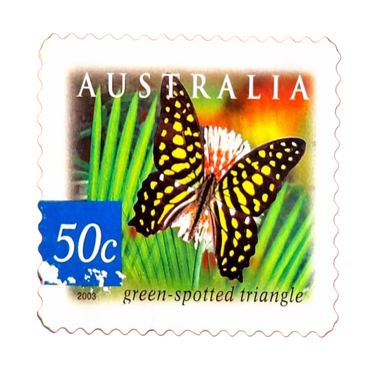 Australia 50c Green-Spotted Triangle Butterfly Stamp – 2003 Rare Collectible
