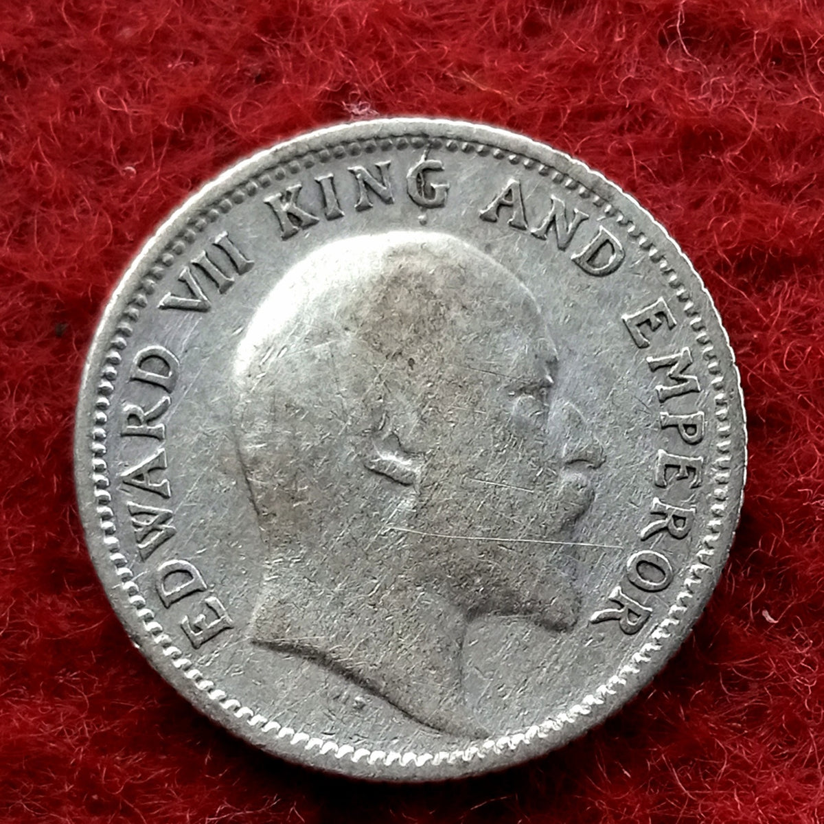 Quarter Rupee 1/4 Silver Coin 1906 Edward VII King and Emperor Rare