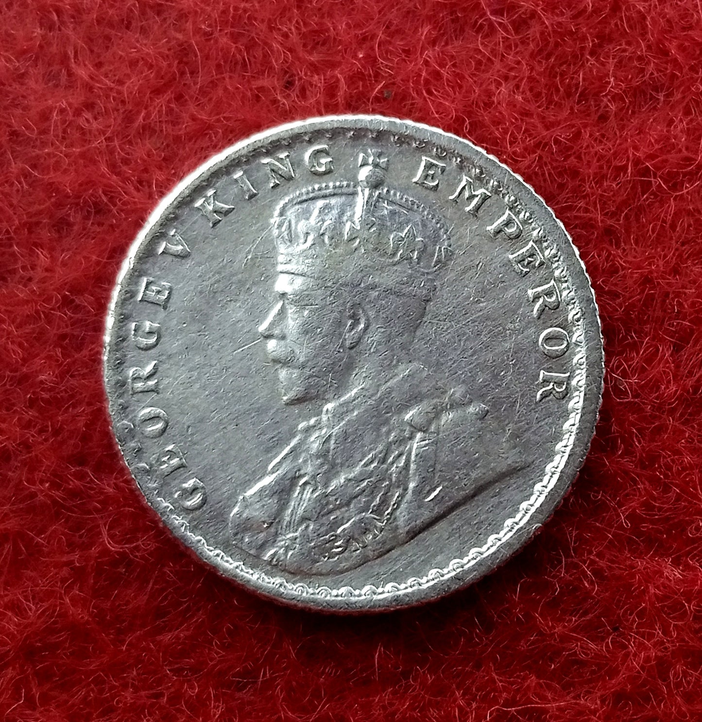 Quarter Rupee 1/4 Silver Coin 1919 George V King Emperor Rare