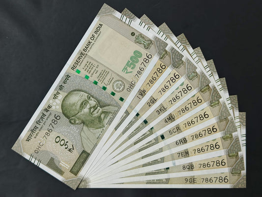 Rs 500 Note Extremely Rare 786786 Each Note Price - Collection Bazzar