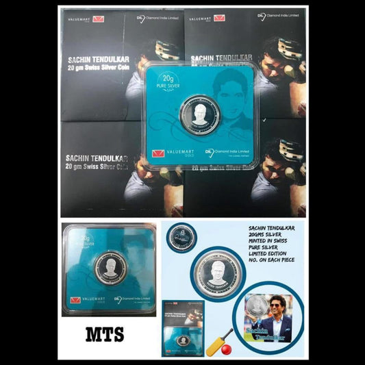 Sachin tendulkar swiss silver coin rare collectible - Collection Bazzar