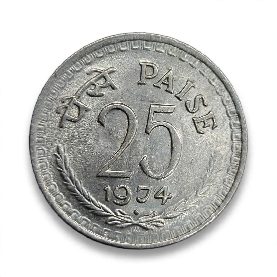 25 Paise 1974 Given Any Mint Old Coins India Collection