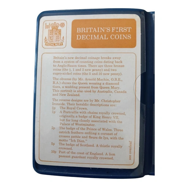 Britain’s First Decimal Coins 1971 Royal Mint England Historic Coin Set