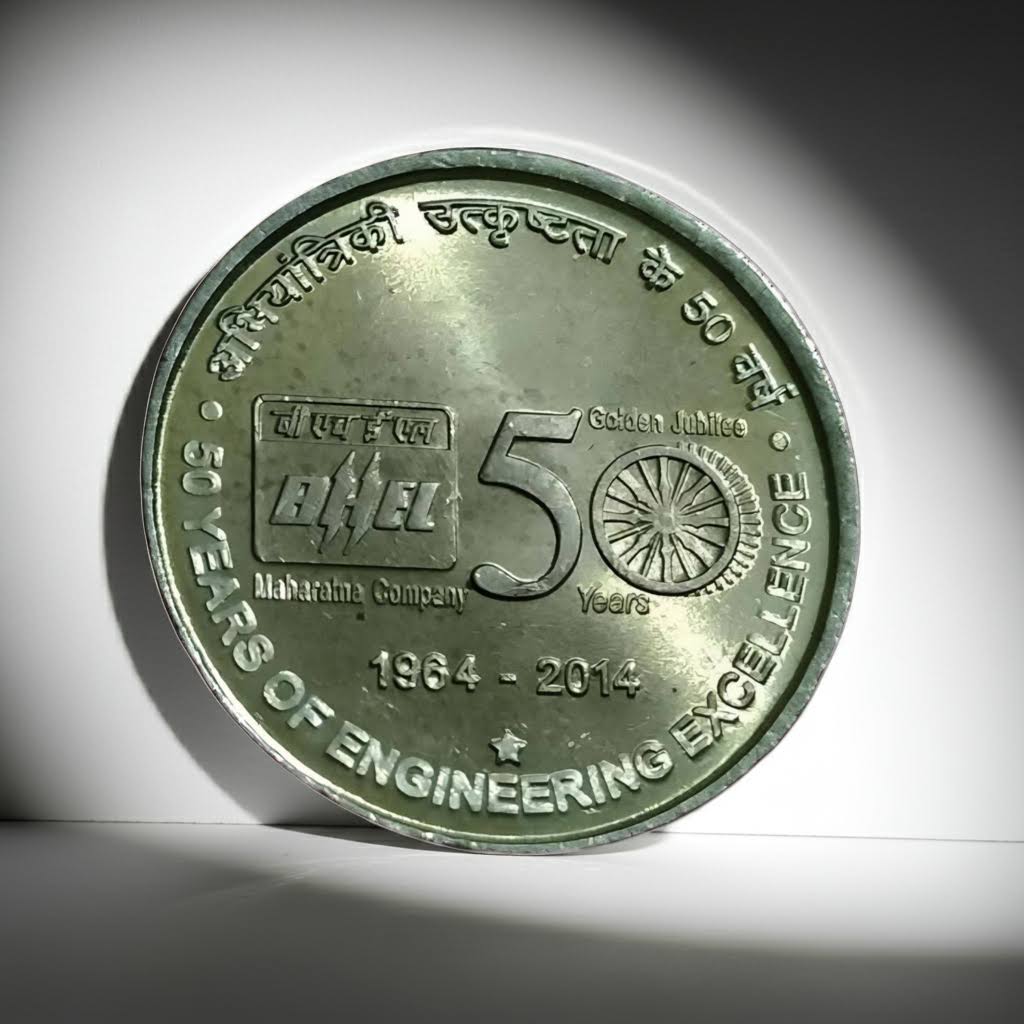 ₹5 Golden Jubilee BHEL Coin | 50 Years Commemoration | Excellent Condition
