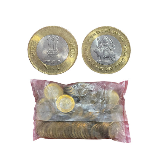 ₹10 Mata Vaishno Devi Commemorative Coin – Noida Mint – Sealed Pack of 100 Coins
