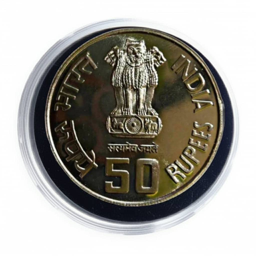 ₹50 ONGC Silver Coin – Ultra BU | Commemorative UNC Set | Oil & Natural Gas Corporation India