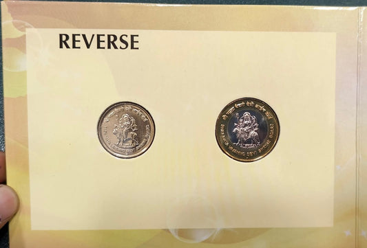 Shri Mata Vaishno Devi commemorative coin set ₹5 and ₹10 in UNC condition official mint pack religious collectible India-2