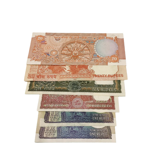 old notes 1 2 10 and 20 same lower number 000064  different denominations and governors rare collectible - Collection Bazzar