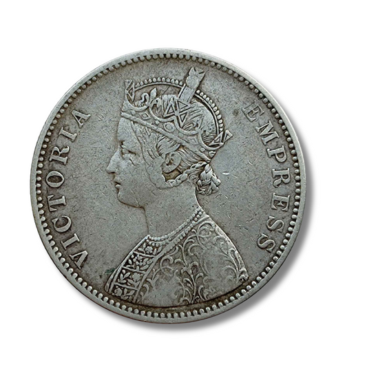 One Rupee 1881 Silver Coin Victoria Empress British India Rare Collectible