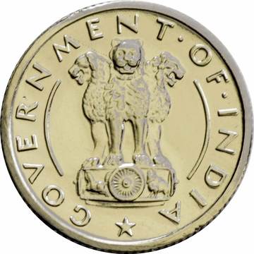 ¼ Rupee Char Anna Coin India 1954 Nickel Wheat Ears Collectible