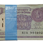 Rare ₹1 note packet with serial number 995402, signed by Gopi Krishna, Government of India issue 100 UNC notes full bundle