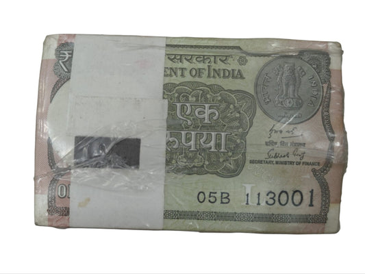 Rare ₹1 RIM issue note with serial number 113001, Government of India collectible currency