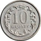 Rare 10 Groszy Poland coin featuring Polish eagle emblem and laurel wreath design, collectible old Polish Złoty coin