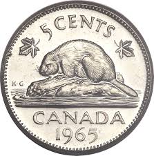 Rare 5 cent Canada coin featuring Queen Elizabeth II and beaver design, collectible old Canadian nickel